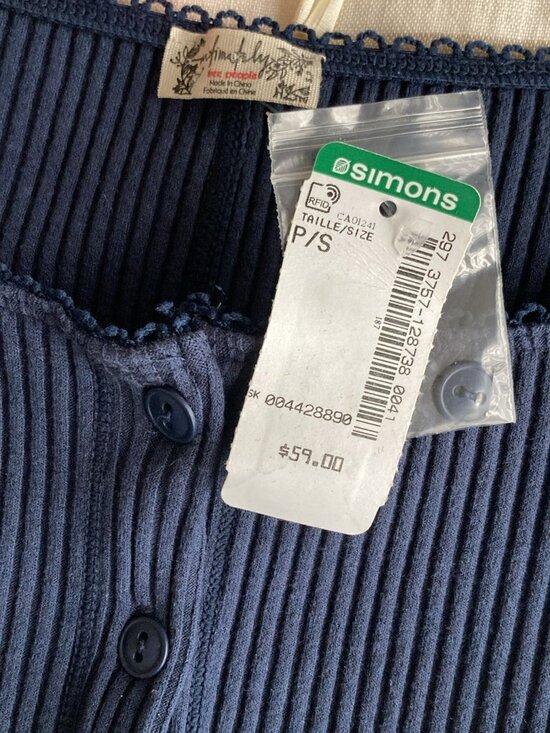 Free People Most Wanted Cardi - Size Small - Navy blue (academy) NWOT - Picture 6 of 8